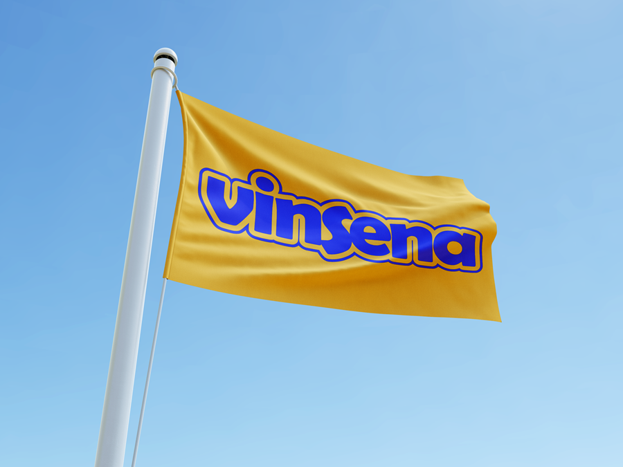Fahne mit Firmenlogo