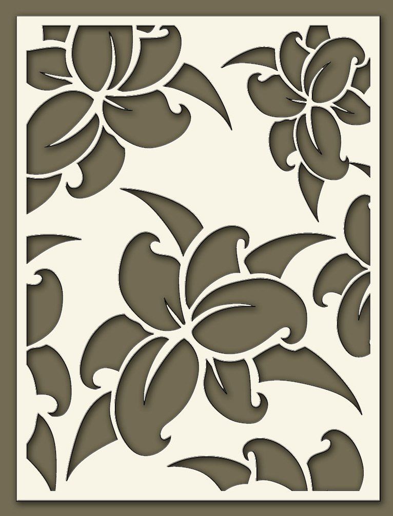 paneles con celosias y flores