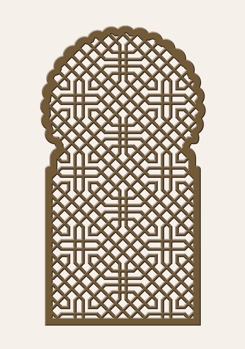 Panel decorativo forma de arco con celosias