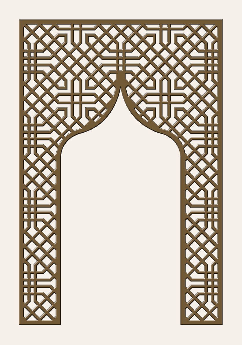 panel decorativo de puerta en arco