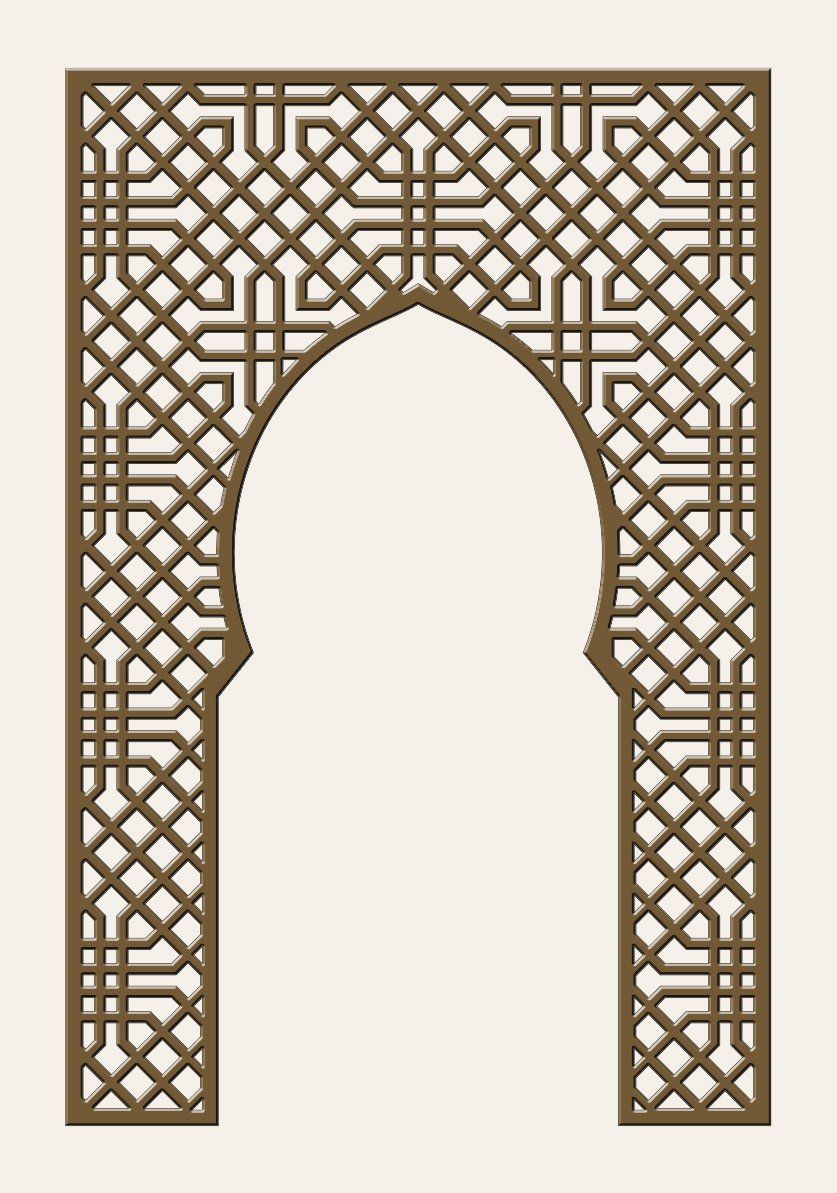 puerta con arco celosias