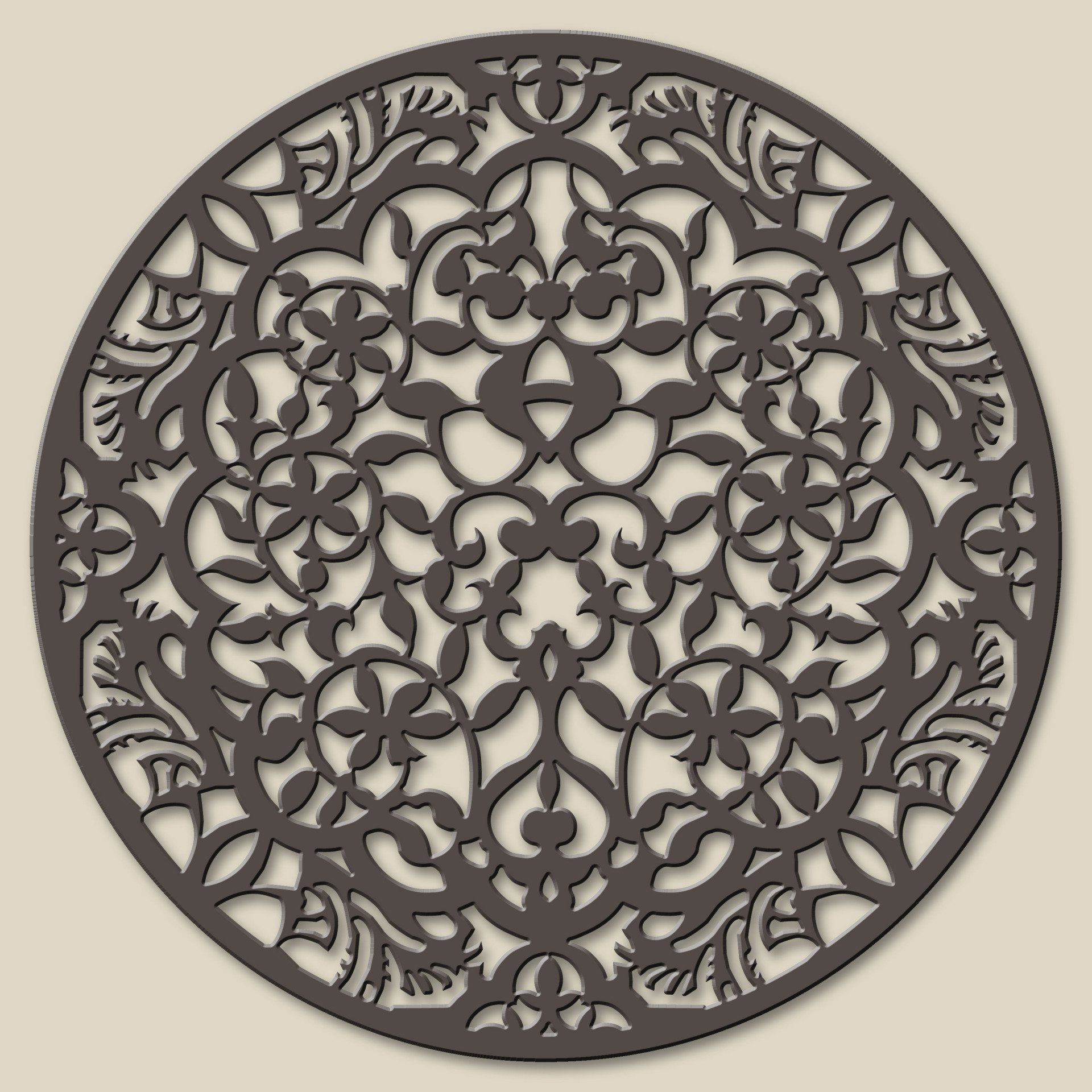 ventana circular con celosias