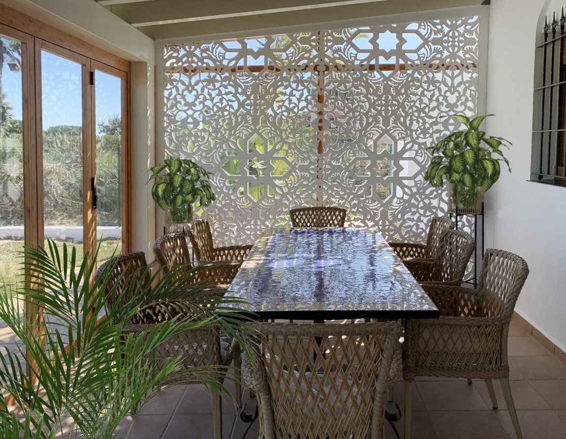 separador de ambiente celosia porche y terraza