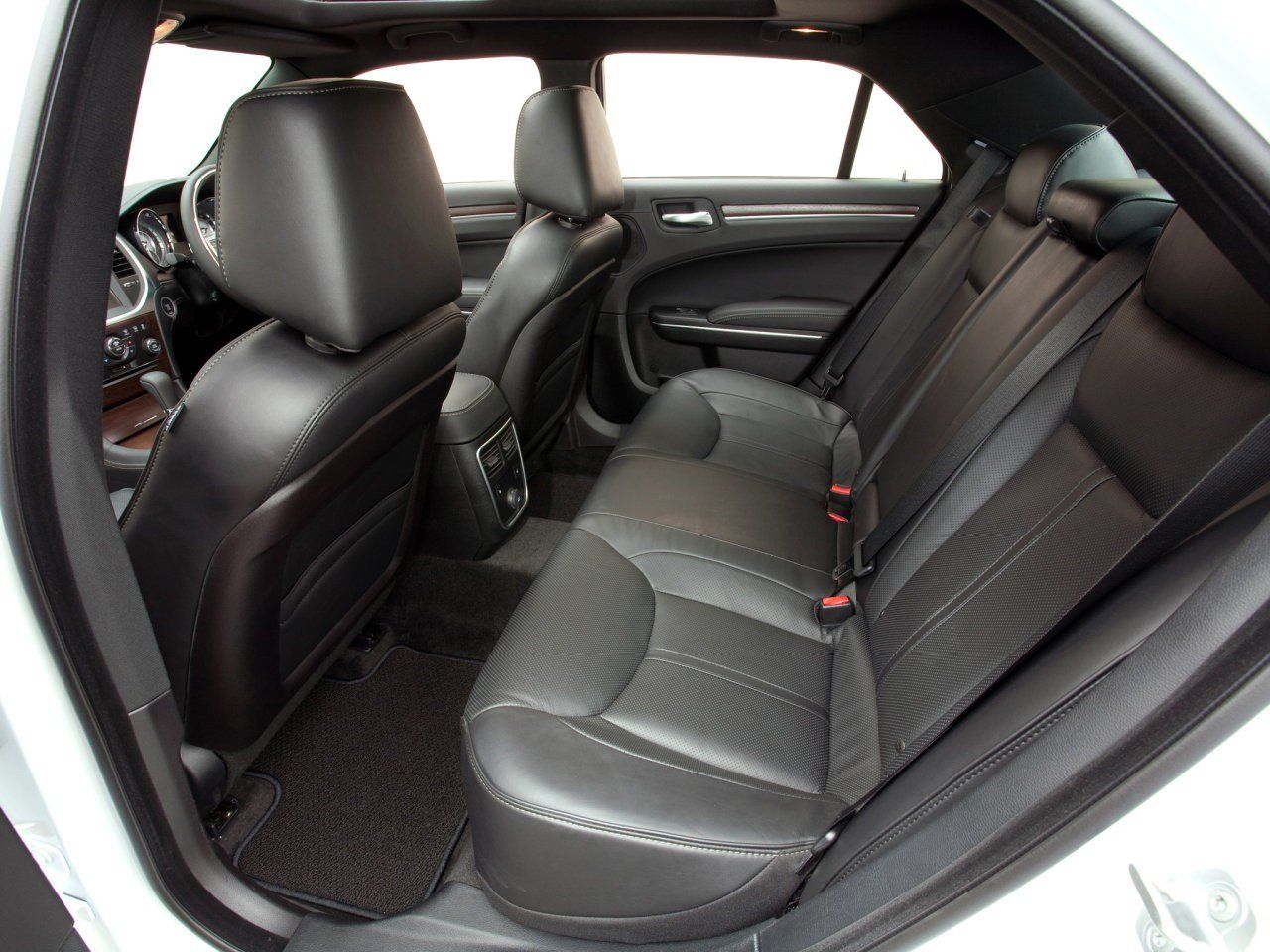 Luxury rear leather seating interior.