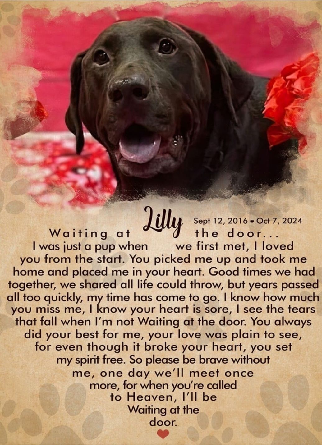 Poem about a dog who has passed