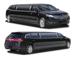Exterior view of a black Lincoln MKT stretch limousine available for specialty and group transportation.