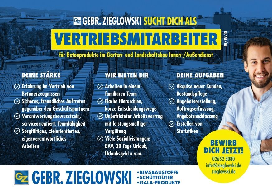 Vertriebsmitarbeiter GEBR. ZIEGLOWSKI