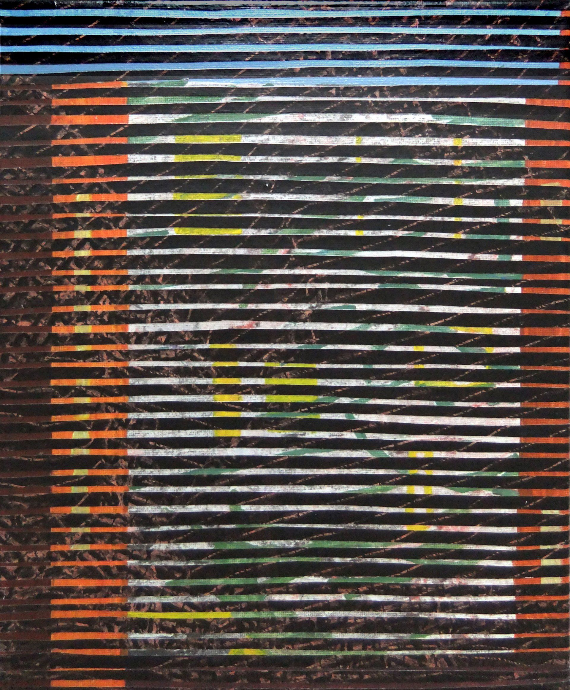 multituned 24 x30 cm remix fotocopied black & white textile patterns, acryl  on canvas,2010 Betty Stürmer