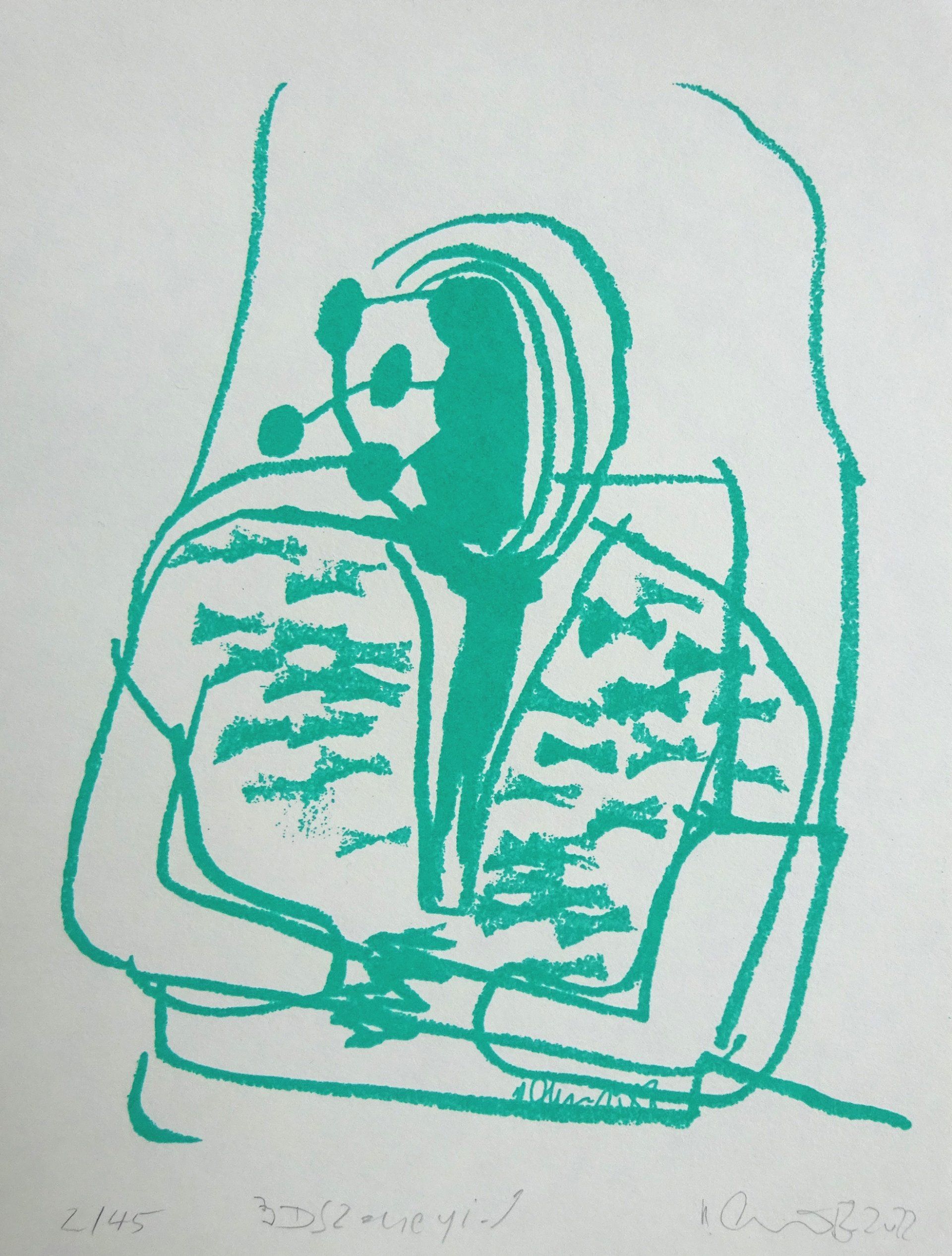 3D/Imagination, Szenegirl Edition, Silkscreen, 16 x22cm, Edition 45, Gouache on 120 gr Paper, 2022