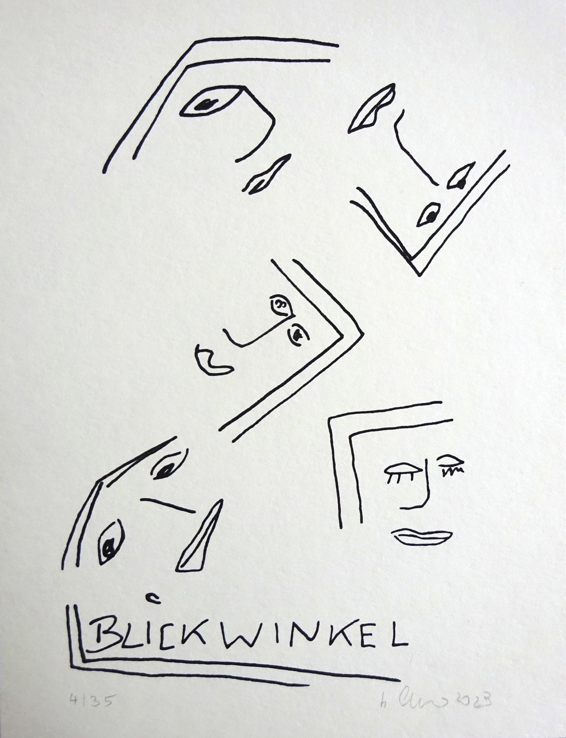 Blickwinkel, silkscreen, 18x24 cm, edition 35, lascaux goauche on 300 gr paper, 2024