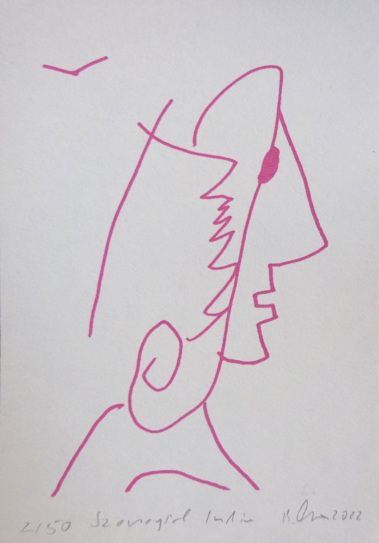 Indian rose, szenegirl edition, miniprint, 10,3 x 14,8 cm, gouache on bookprinting paper, edition 50, 2022