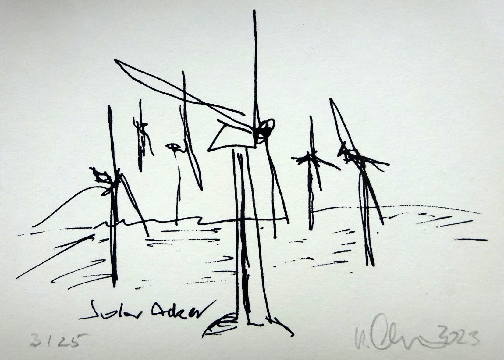 Wind Acker, silkscreen, 10 x 14 cm, edition 25, goauche on 300 gr paper, 2023, sold out
