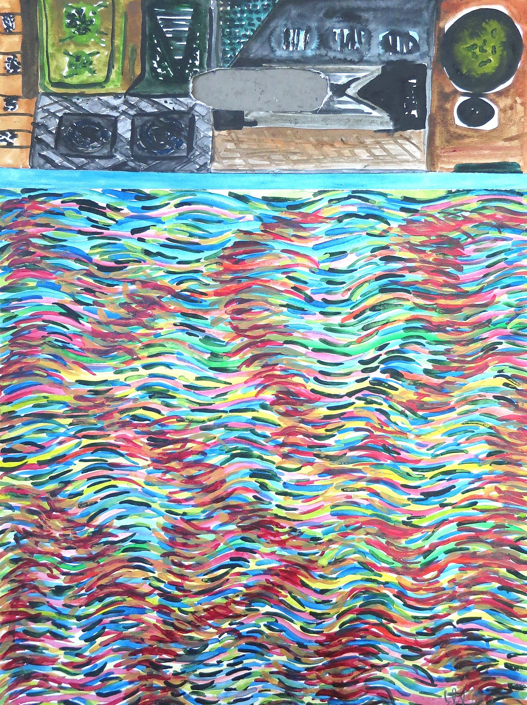 Kumasi wave Soundbag, 42x 30 cm on paper, 2015