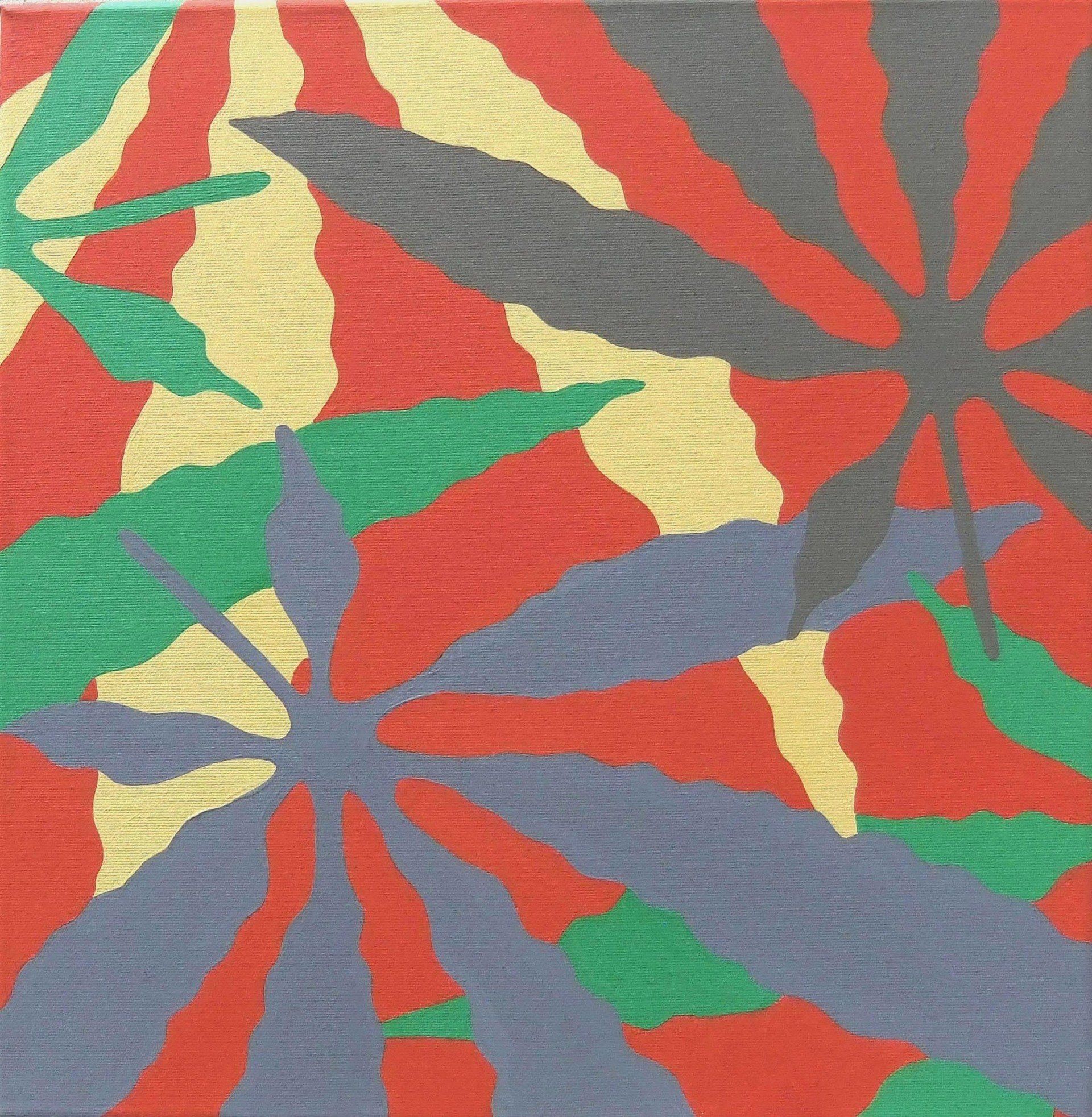 HanfFlowers, 40 x 40 cm, acryl on canvas, 2004