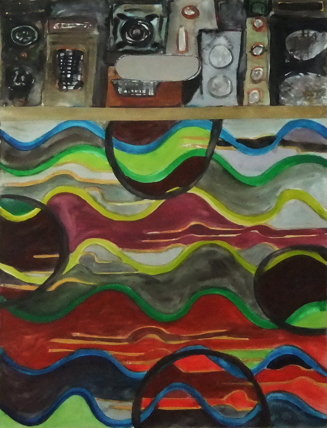 loudspeaker Soundbag, 42x 30 cm on paper, 2015