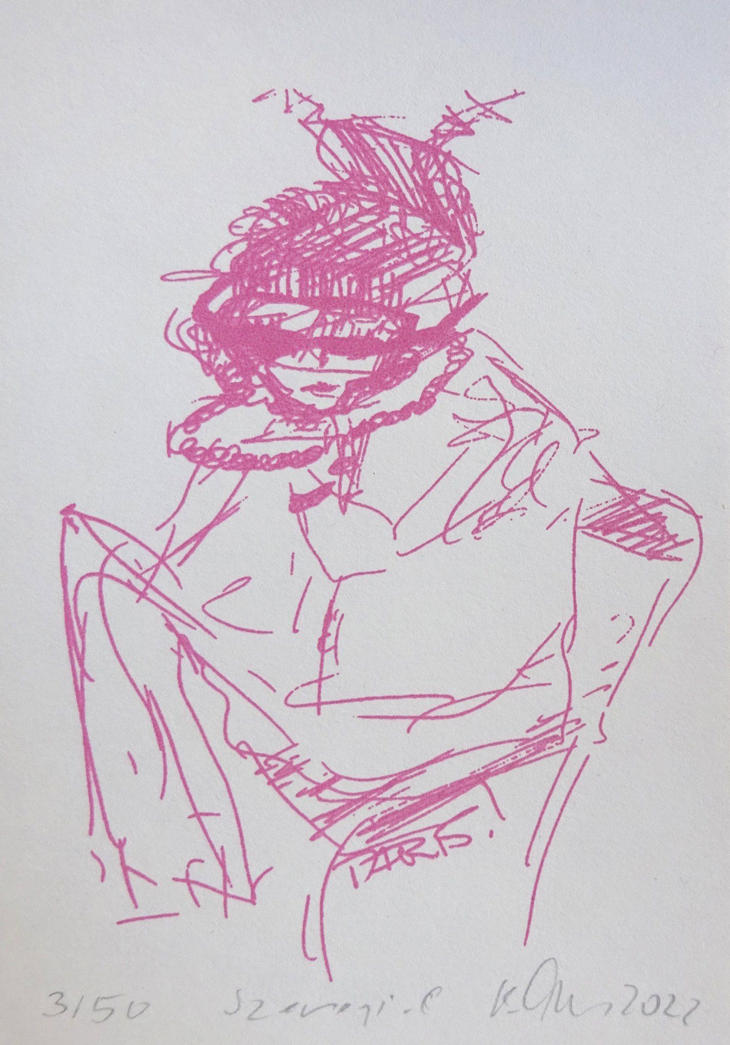 Paris, hand pulled silkscreen, 10,3 x 14,8 cm, Edition 50, gouache on bookprinting paper, 2022, sold out