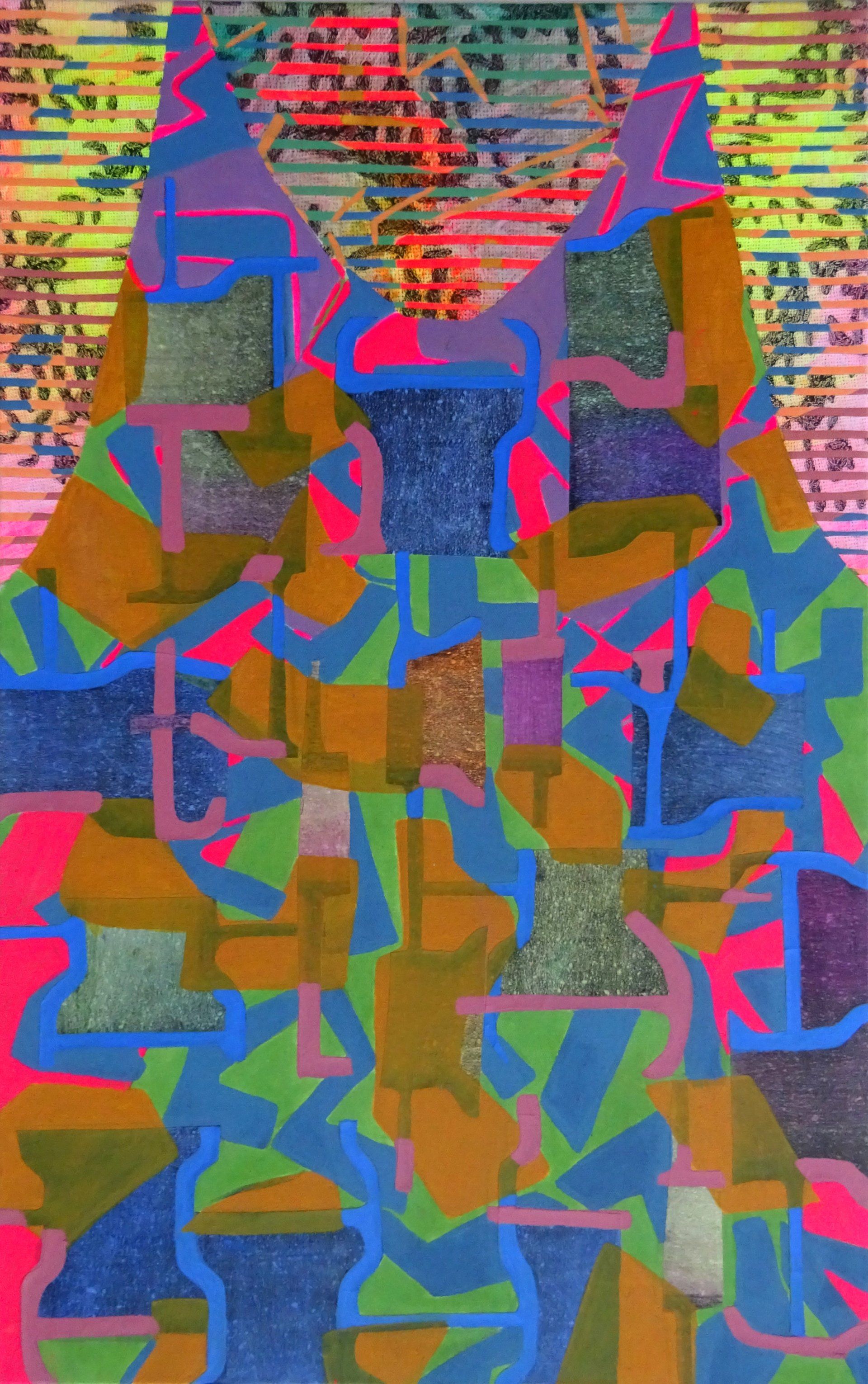 passenger asphalt, Serie Multituned, 90 x 55 cm, black & white fotocopy, acryl on canvas, 2020 painting collage, electronic music dubstep, drumnbass, Betty Stürmer, art,