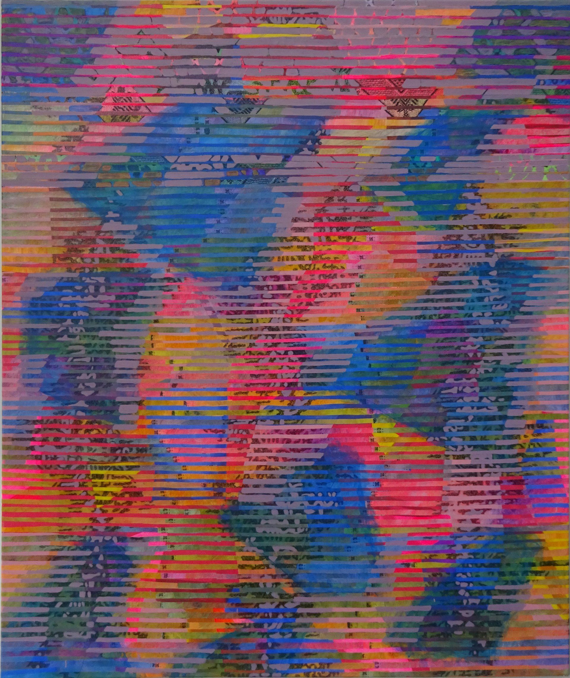 patterns for light, 120 x 100 cm, acryl, black & white fotocopy on canvas, 2020 Betty Stürmer, painting, collage