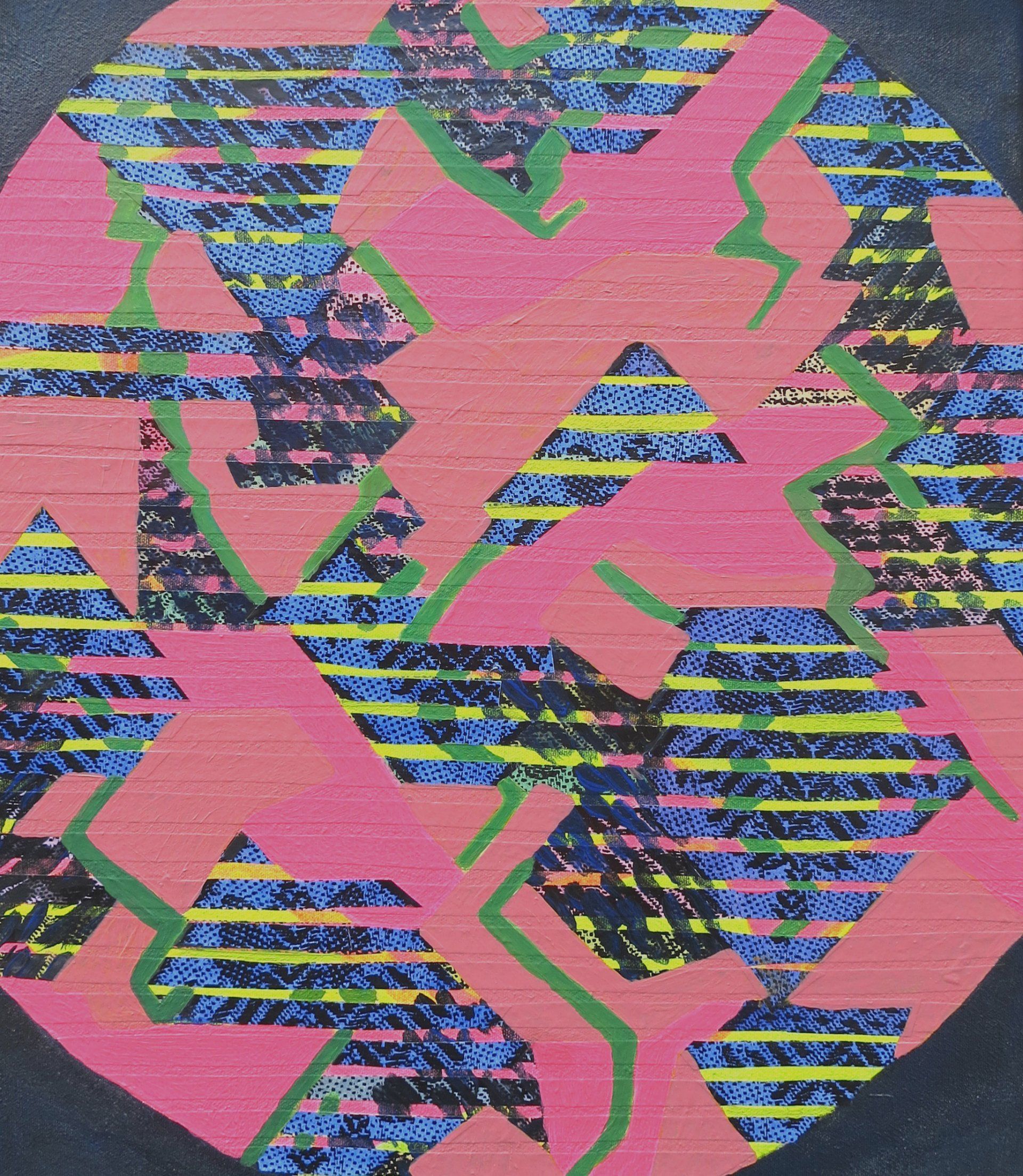 planet salsa, 30x35 cm, acryl, black&white fotocopy on canvas, 2017 Betty Stürmer, painting, collage