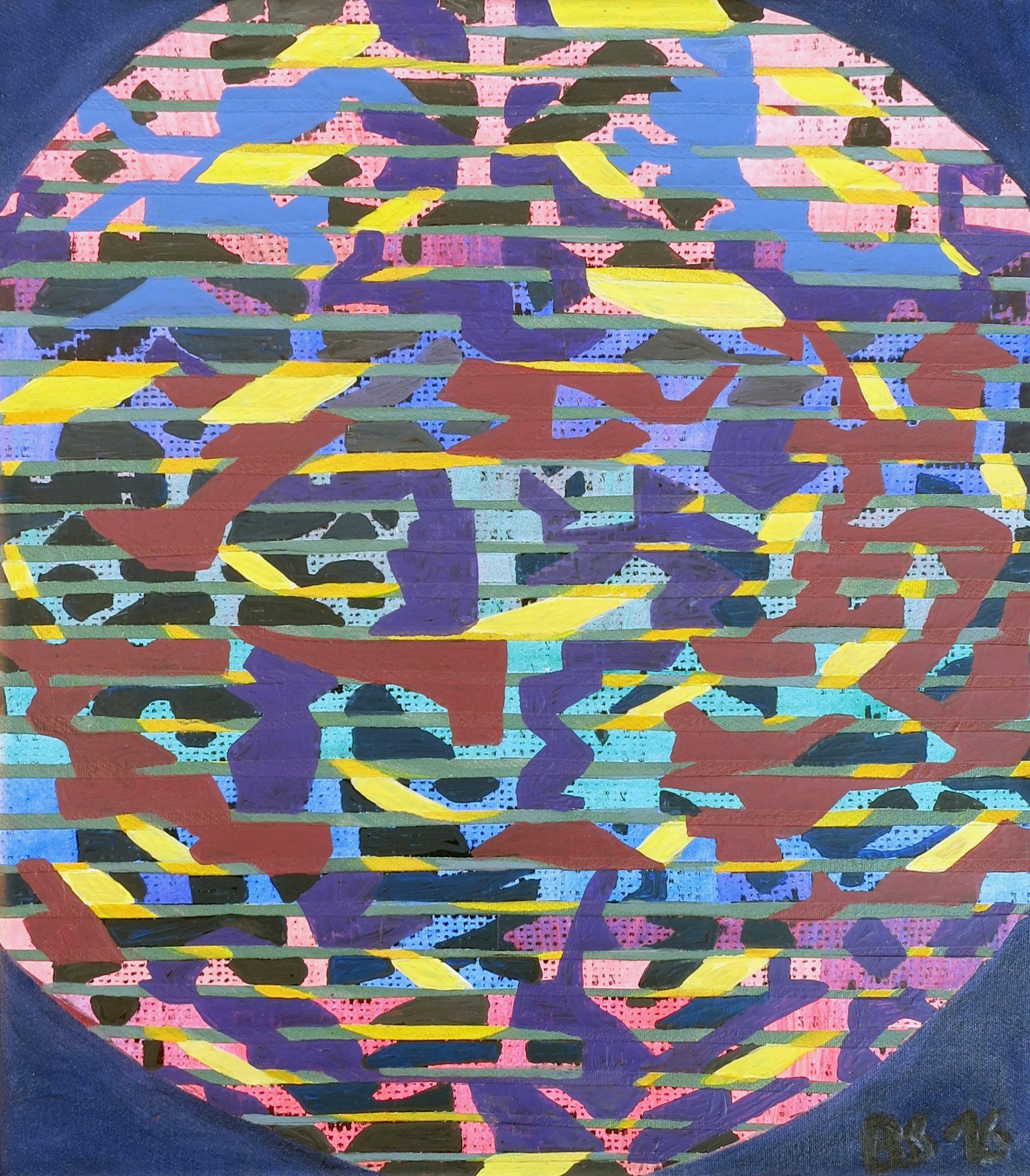 planet afrobeat, 30x35 cm, acryl, black & white fotocopy on canvas, 2017 Betty Stürmer, painting, collage