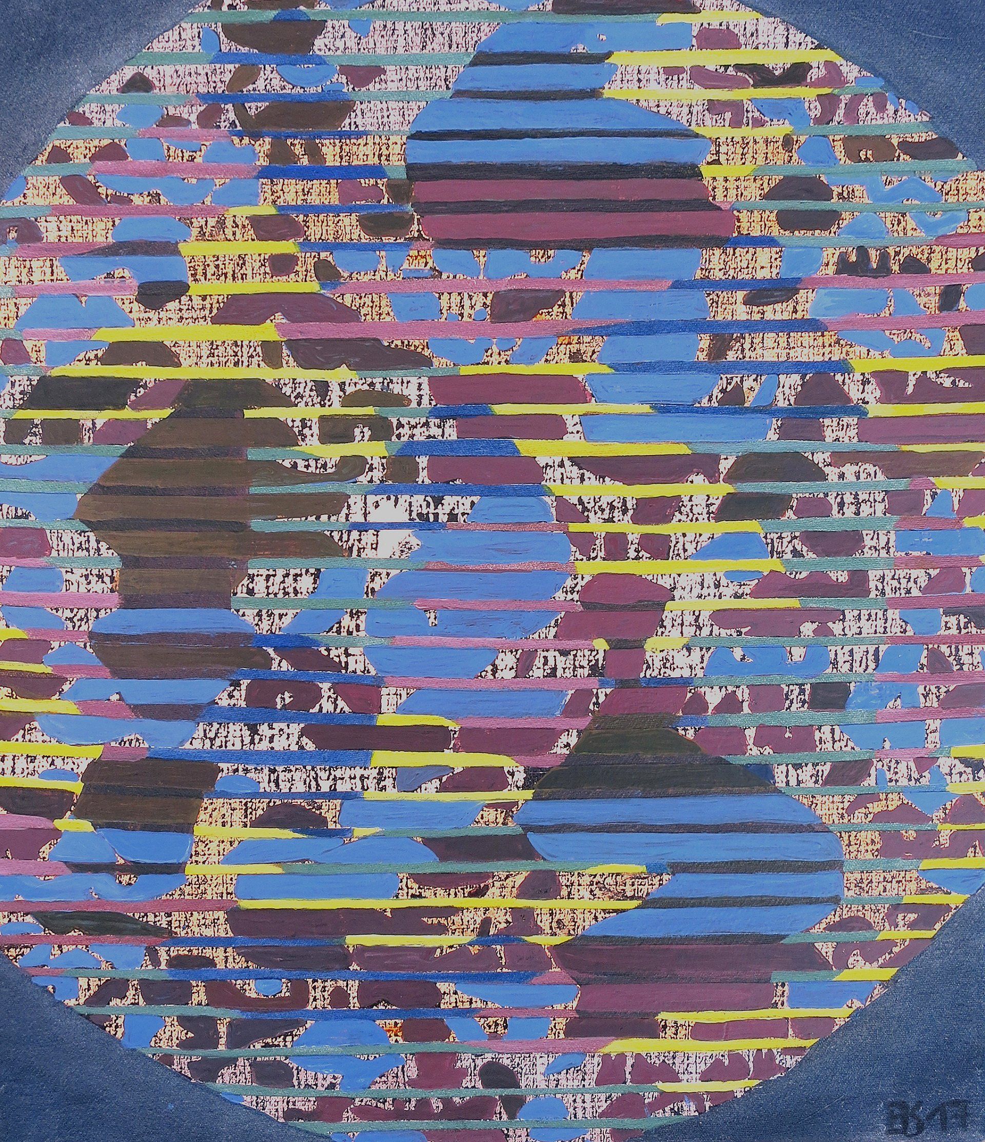 planet Xong, 30x35 cm, acryl, black & white fotocopy on canvas, 2017 Betty Stürmer, painting, collage, Serie Multituned