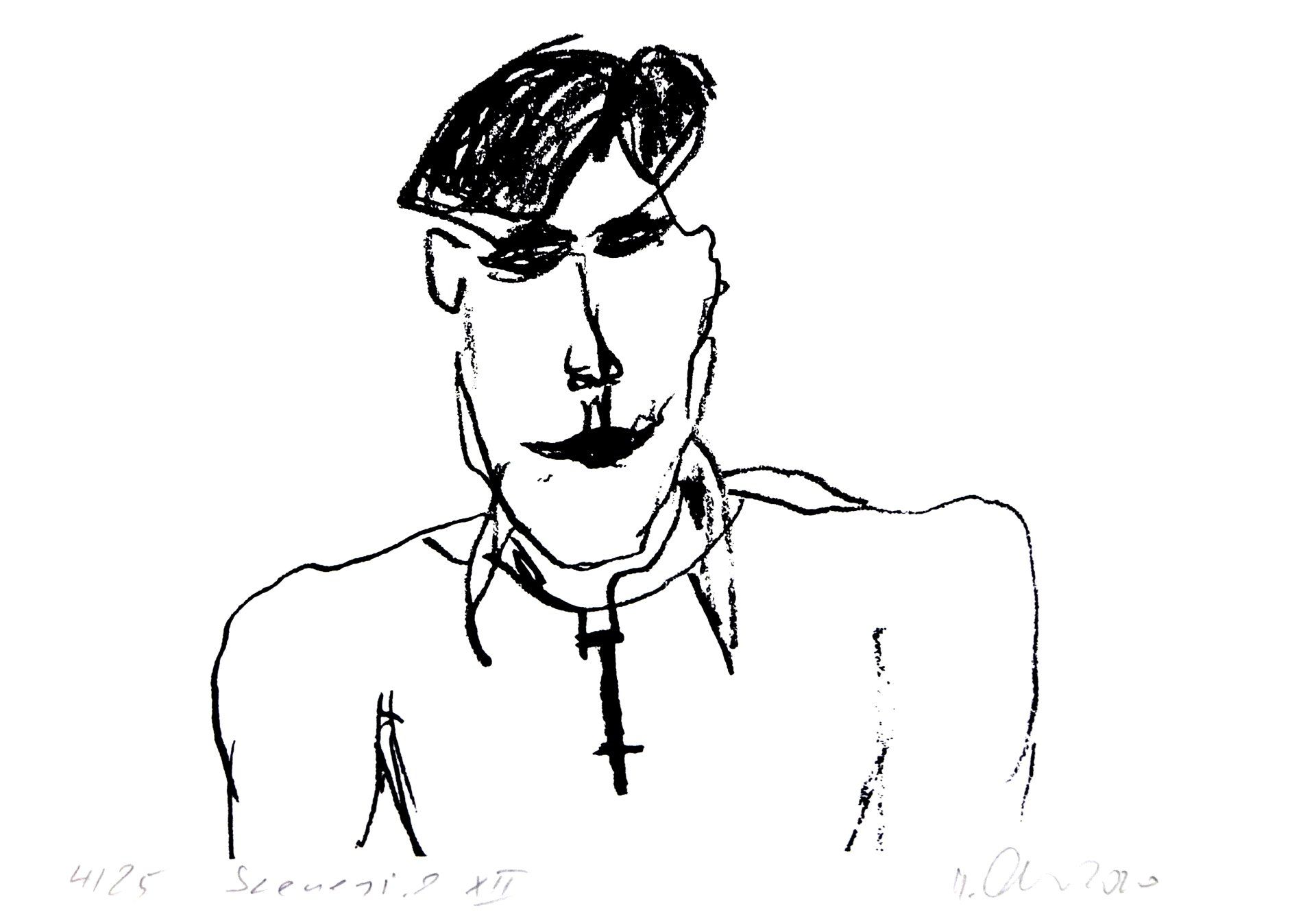 szeneboy, silkscreen szenegirl edition, 17 x23 cm, gouache on bookprintingpaper, light resistant, edition 25, 2020