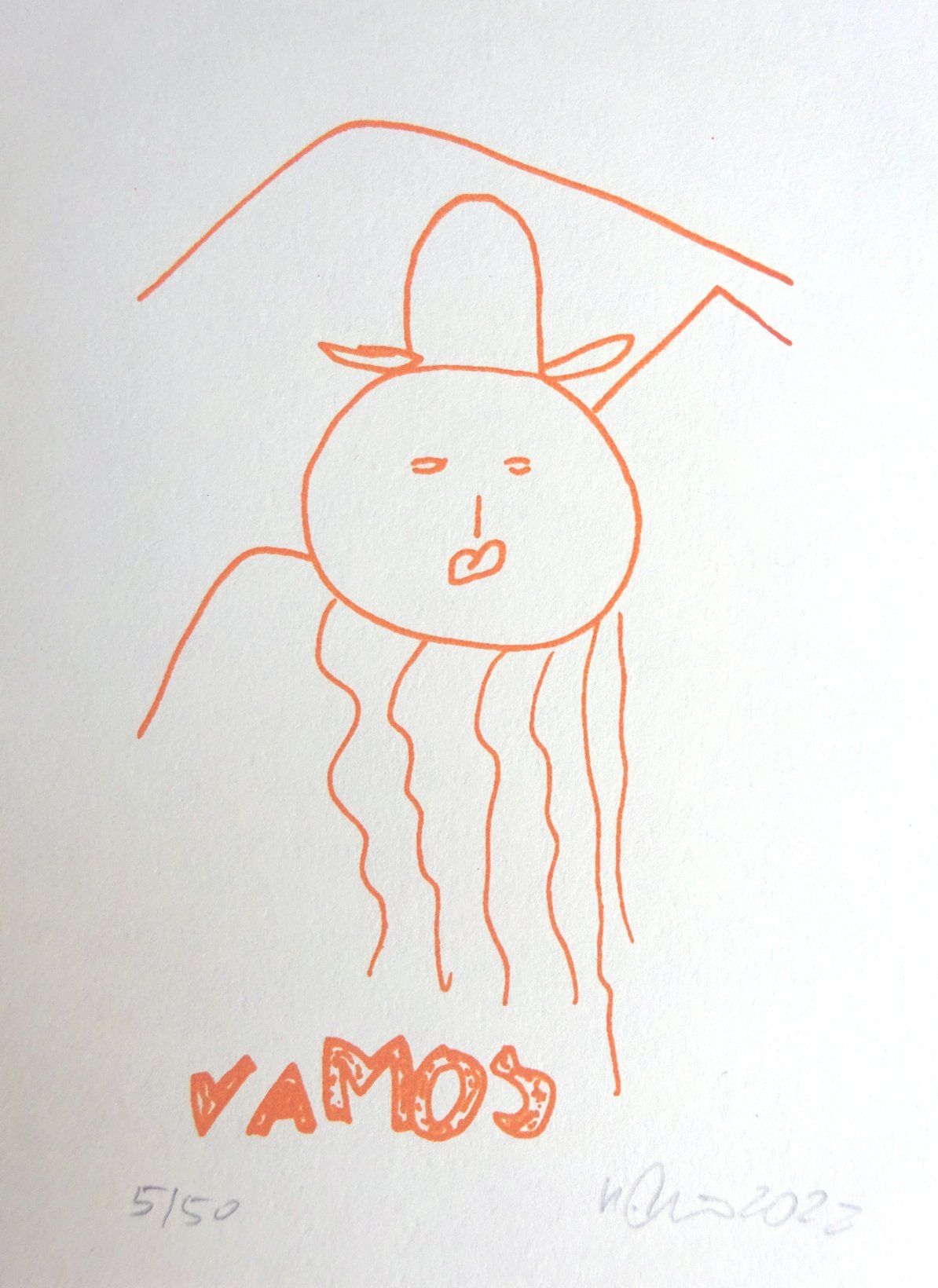 vamos, 10 x 14cm, edition 50, goauche on bookprintingpaper, 2022, sold out