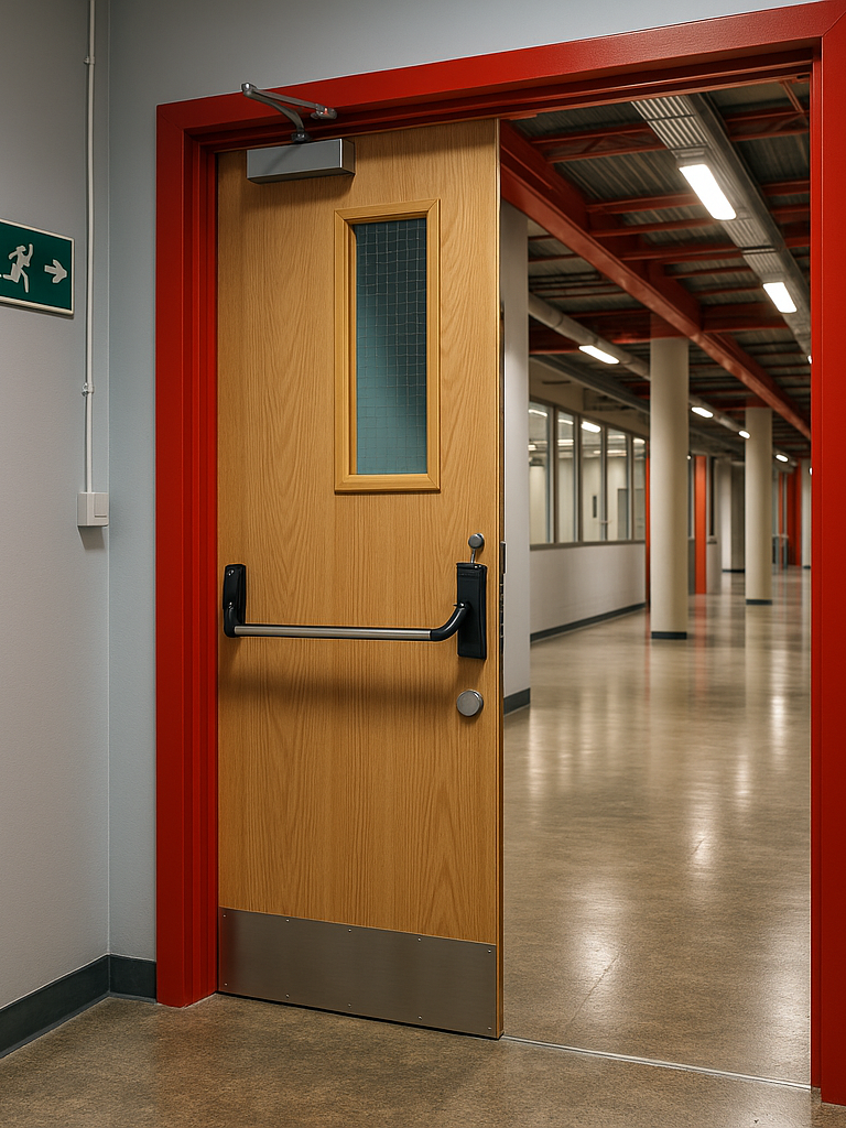Fire exit door inside business premises