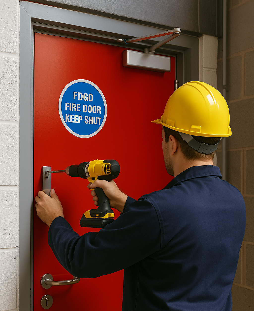 Commercial fire door compliance inspection