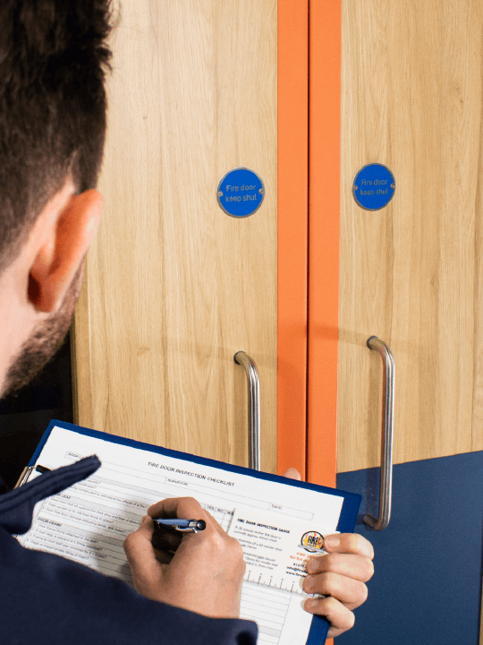 Fire door condition check in commercial property