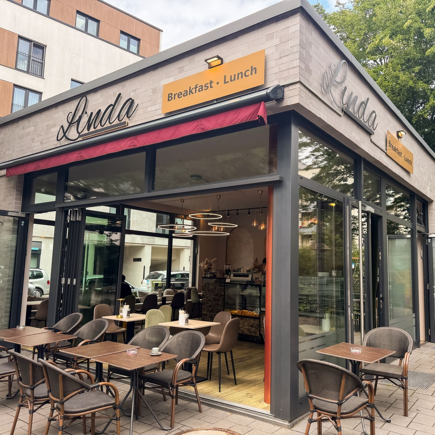 Blick auf das Café