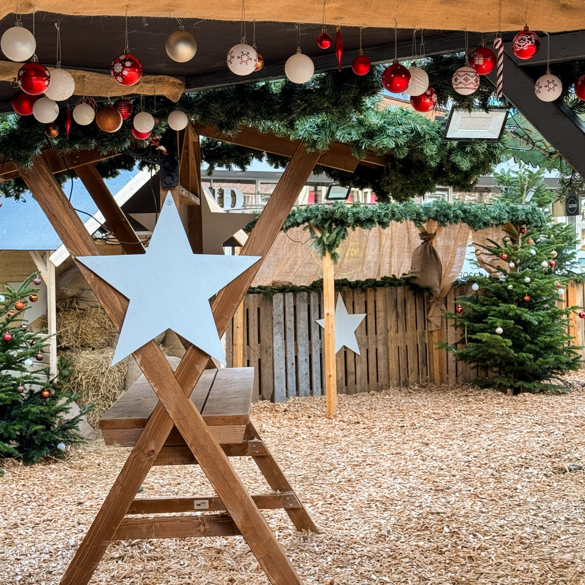 Blick auf den Weihnachtsmarkt