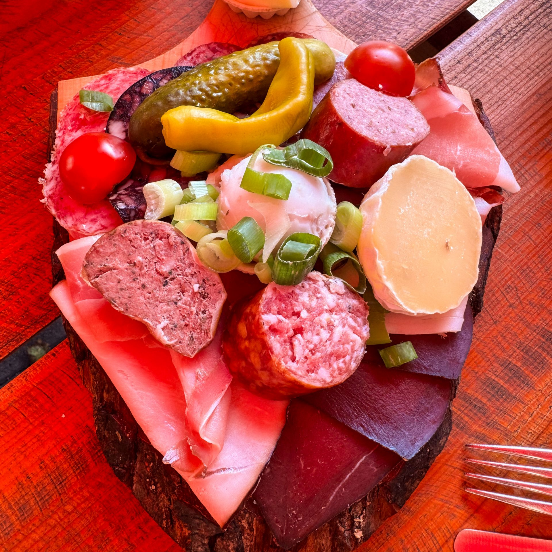 Blick auf einer Harzer Brotzeitteller