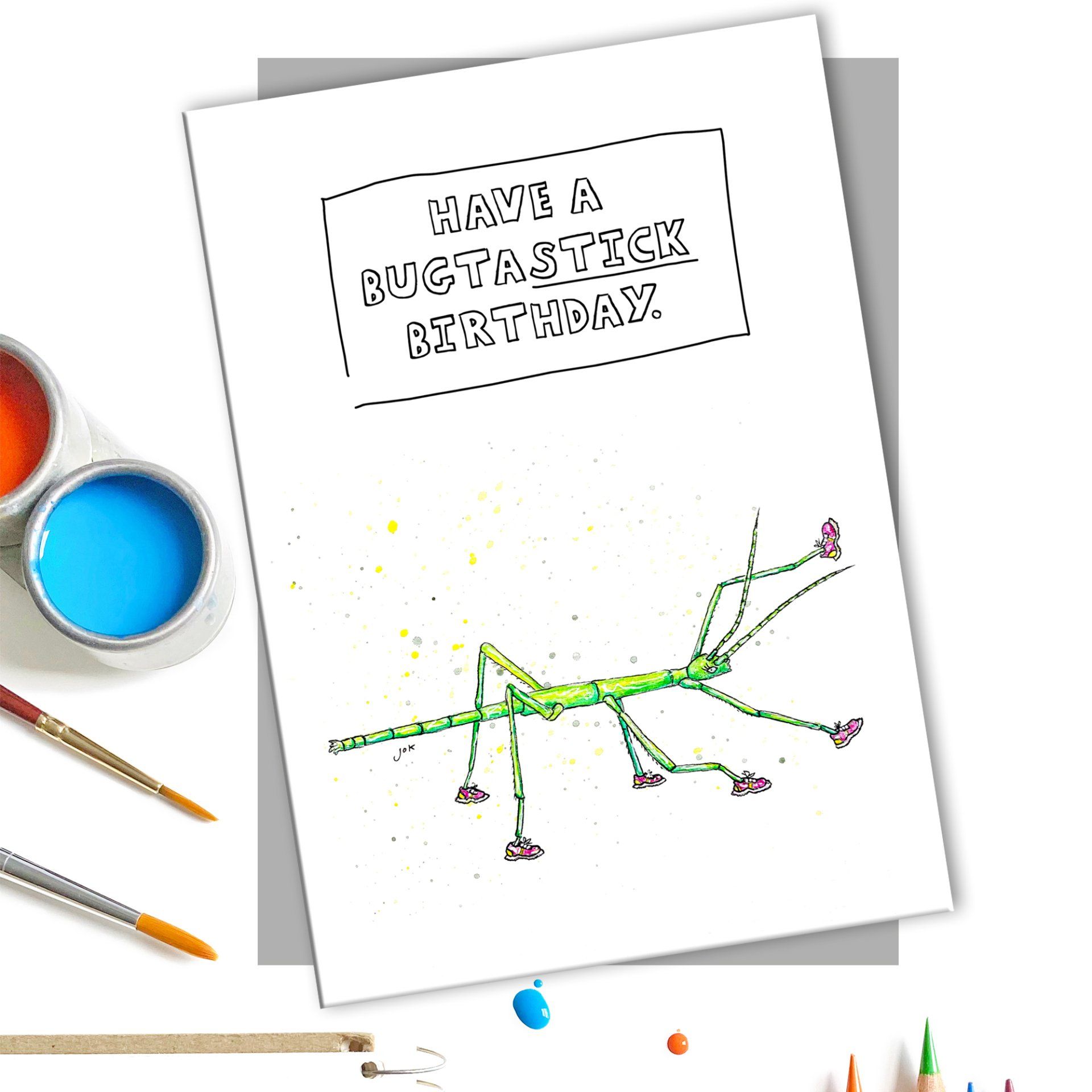 stick insect birthday card