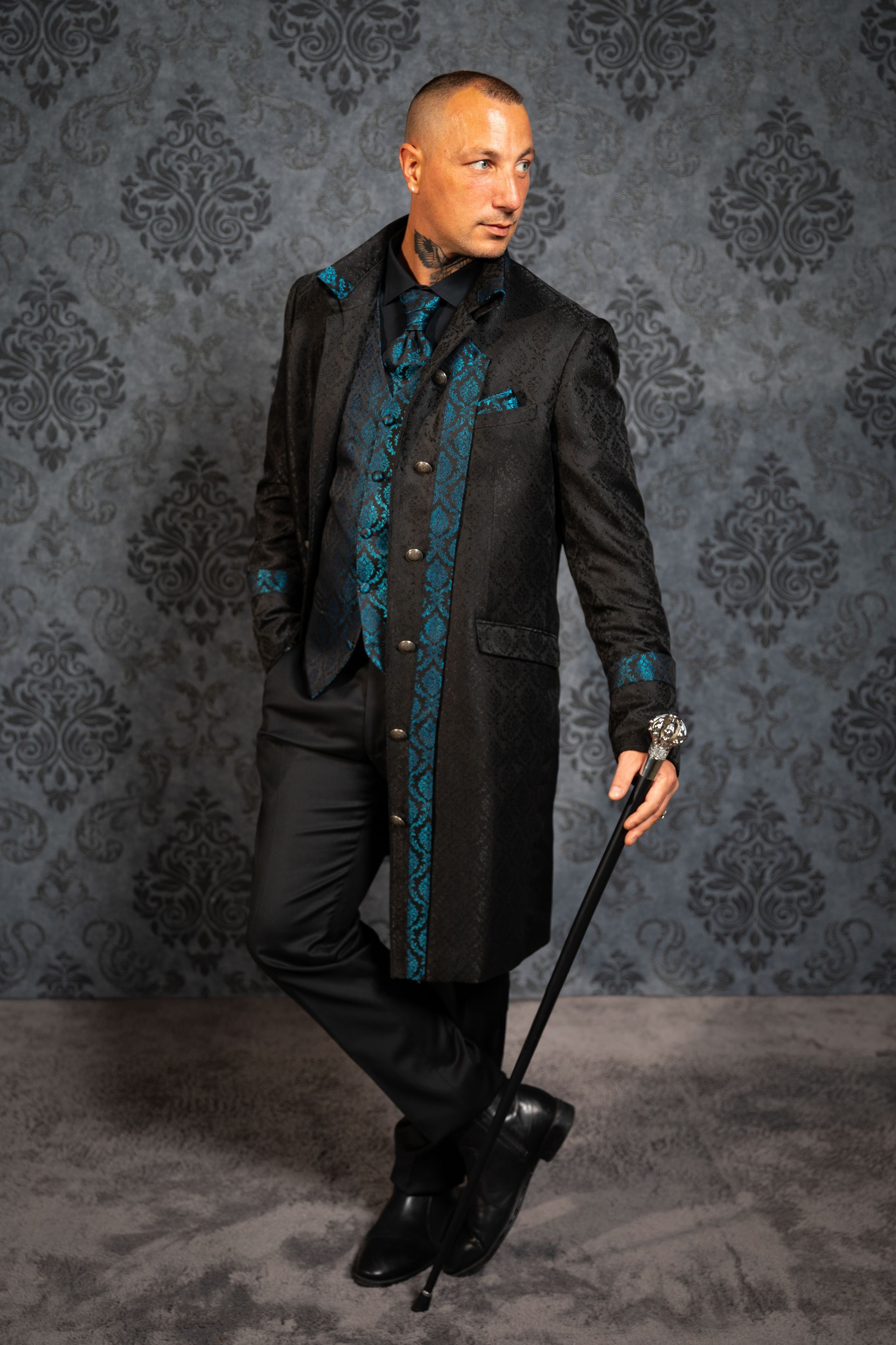 Steampunk Gothik Brautkleidschwarz Gehrock