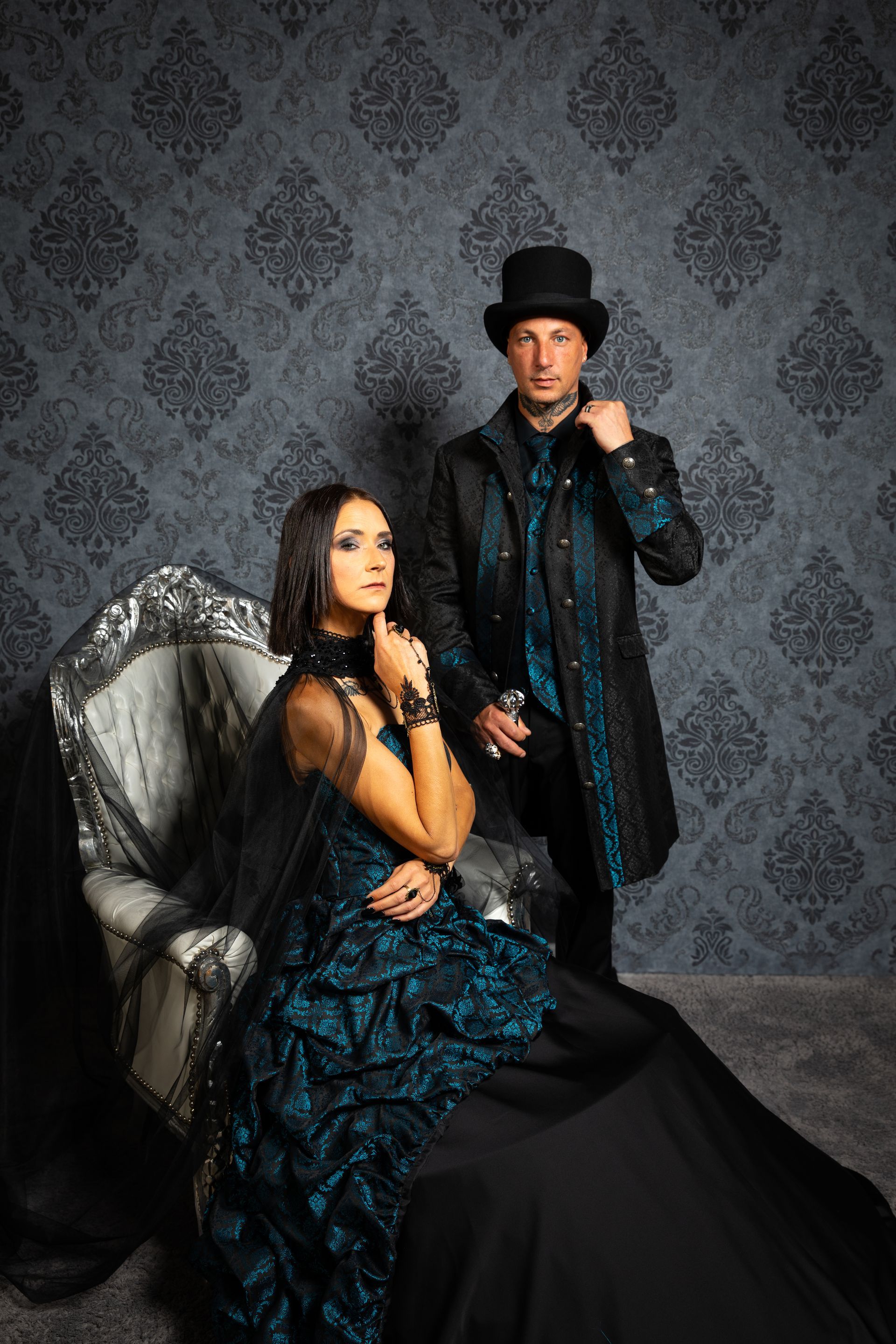 Steampunk Gothik Brautkleidschwarz Gehrock