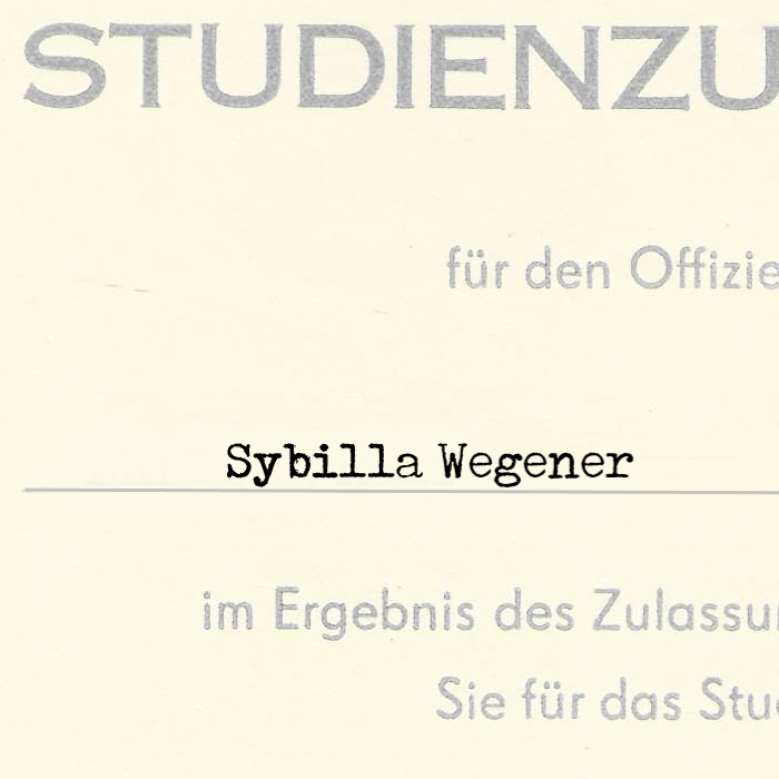 Studienzulassung Sybilla Wegener