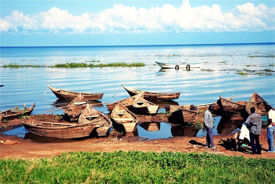 Boote am Viktoria-See - Uganda Rundreise