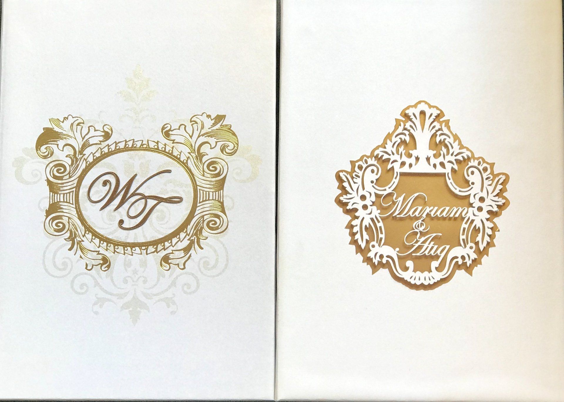 Custom Laser cut logo, Initial, Names.Gold plate printing