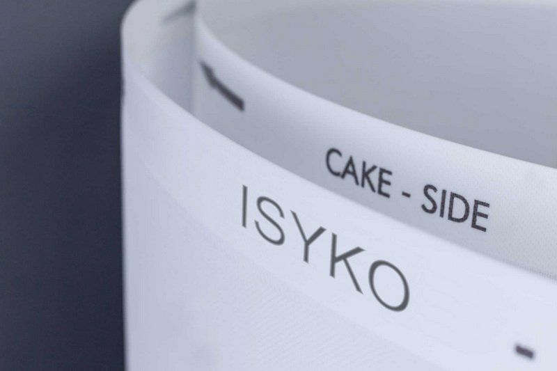 Endlosfilterband mit Aufdruck von ISYKO Filtersysteme Endlosfilterband mit Aufdruck von ISYKO Filtersysteme