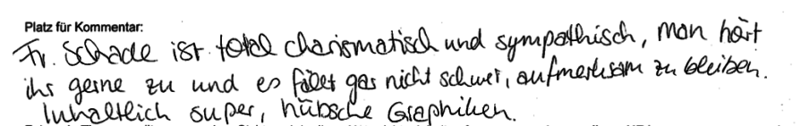 Kommentar einer Teilnehmerin