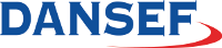 Logo von Dansef mit blauen Großbuchstaben und einem roten Swoosh, der den Text unterstreicht.