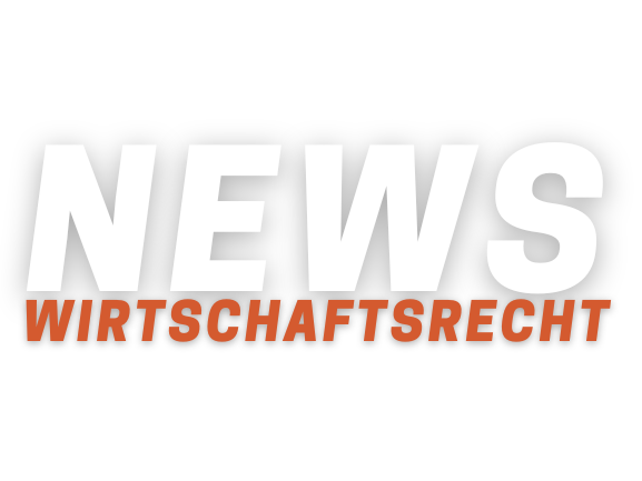 The news about Italian and german commercial law, written in large, bold capital letters, with a shadow effect on a plain