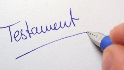 Piece of paper on which is written will whose funeral costs in Germany cannot be deducted from inheritance costs