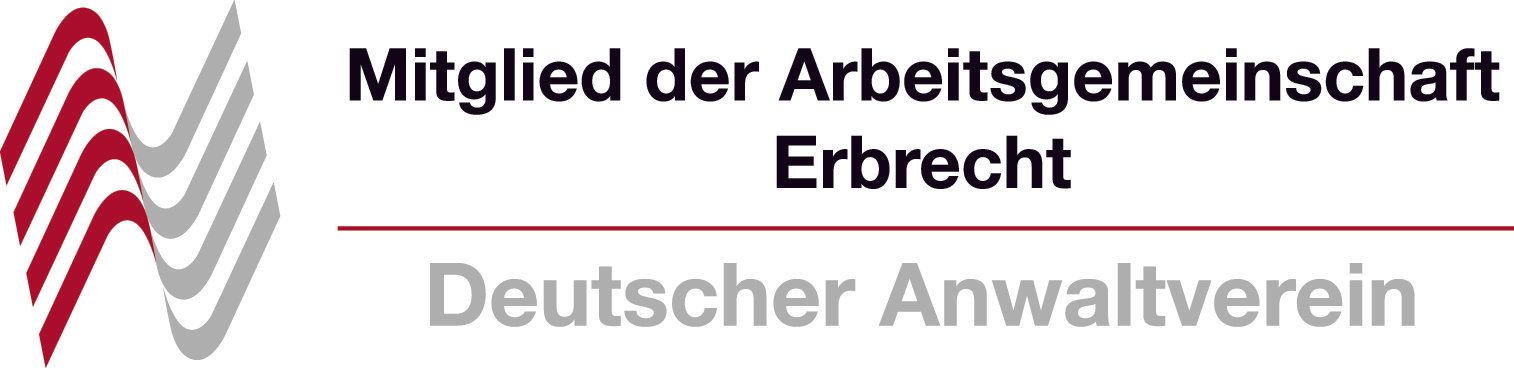 Logo der Arbeitsgemeinschaft Erbrecht des Deutschen Anwaltvereins, mit dem Namen der Organisation in schwarzer Schrift.