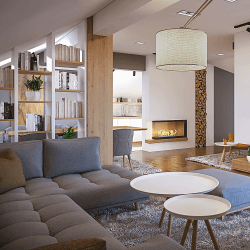 Interior of a temporary rented apartment in Germany