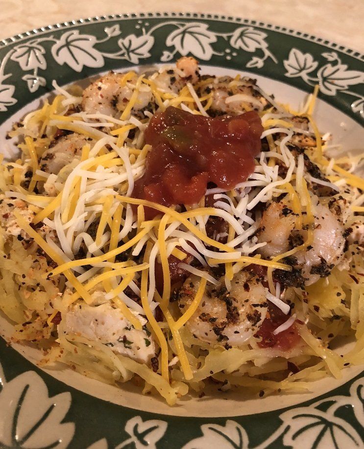 spaghetti squash chicken and shrimp pasta recipe