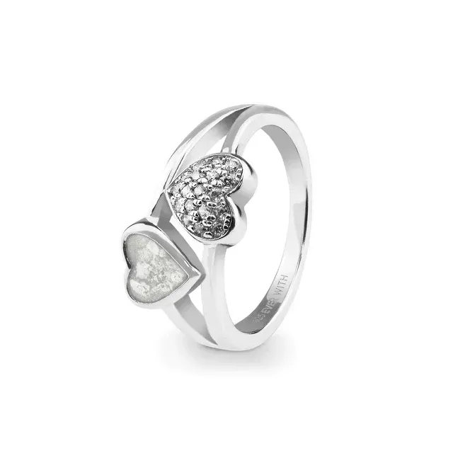 EverWith Ladies Cherish Memorial Ashes Ring with Fine Crystals