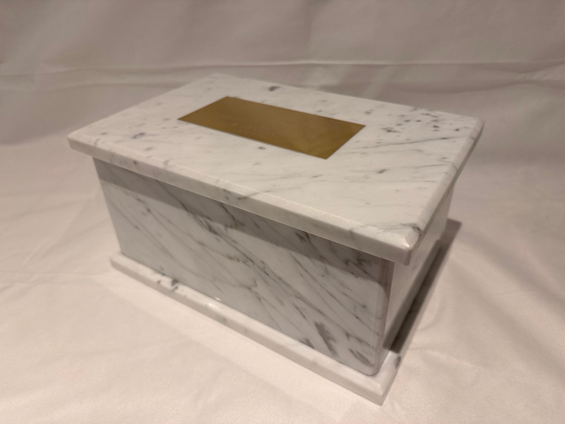 Finchey's solid white marble cremated remains urn