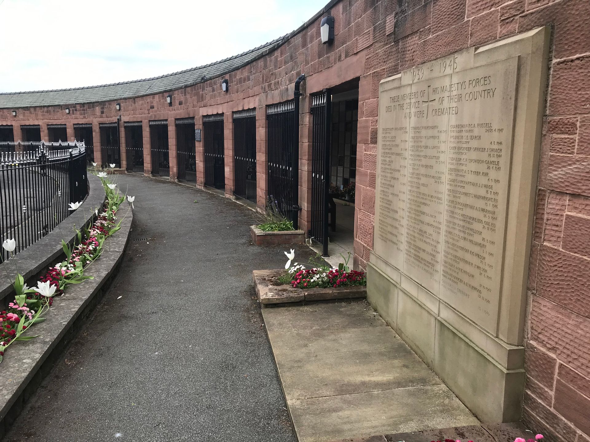 Liverpool crematorium Colonnade wall niche